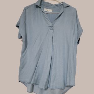 Boho/minimalist collared vintage style causal shir